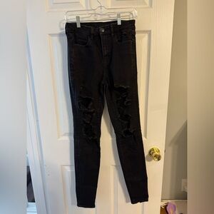 American Eagle Outfitters Black Distressed Jeans